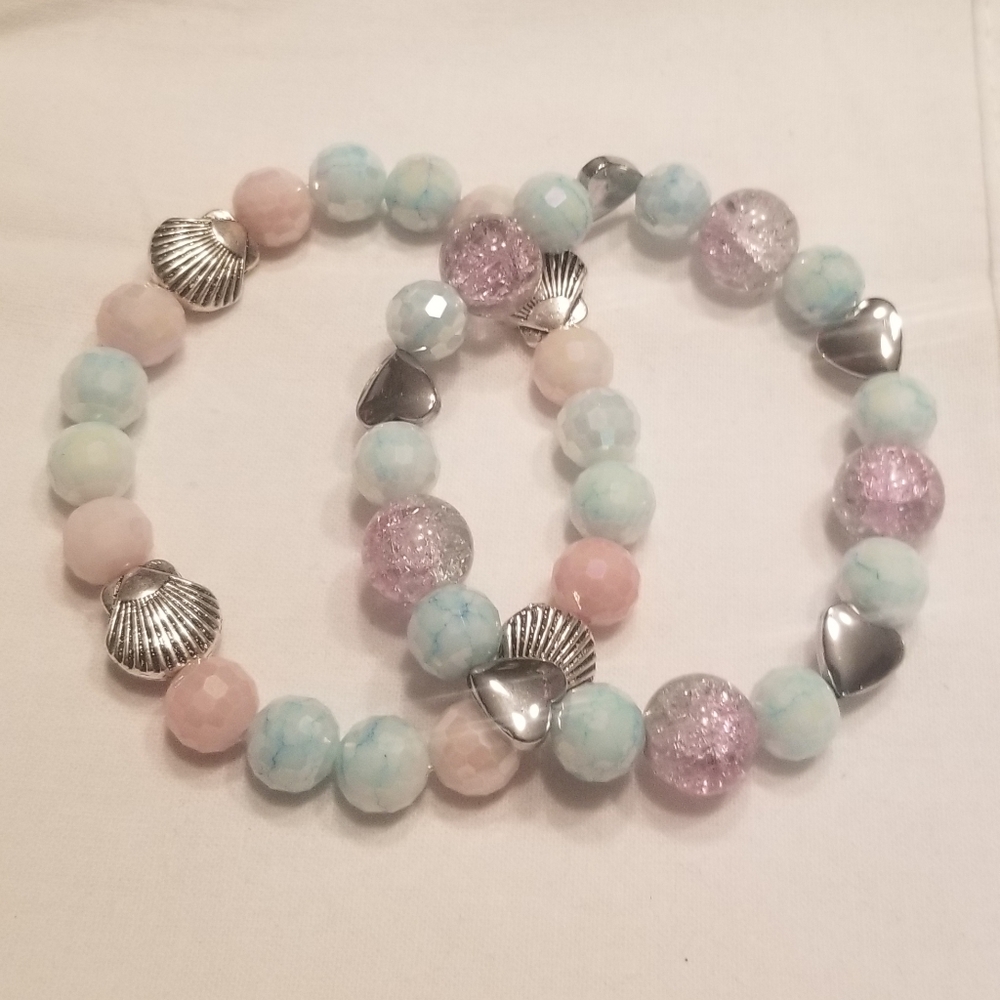 🎉HPx2!! 🐚 Super cute pink & blue bracelet set
